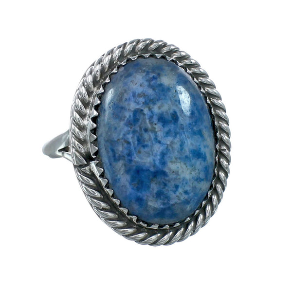 Denim Lapis Sterling Silver Native American Ring Size 8-1/4 JX130288